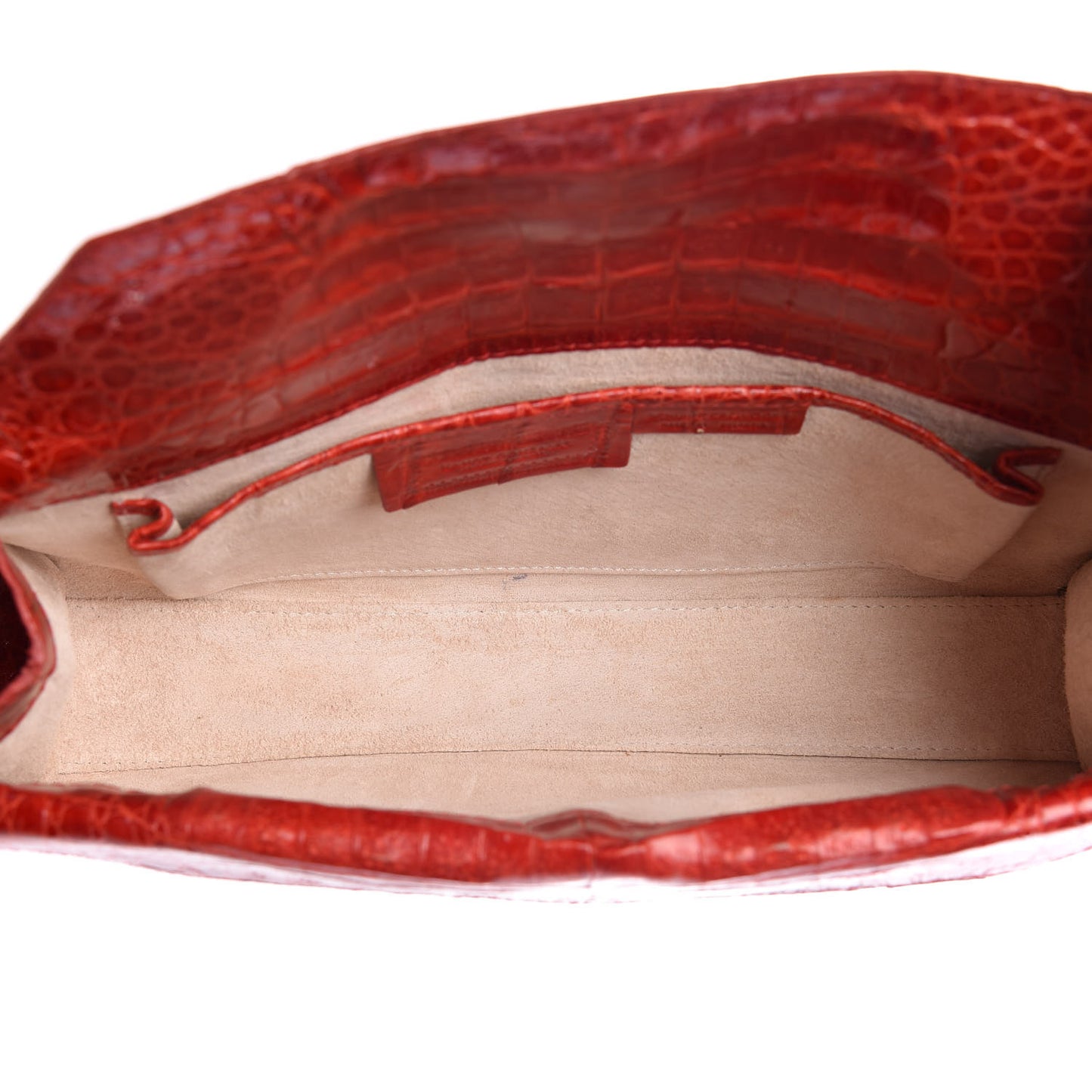 Crocodile Foldover Clutch Red