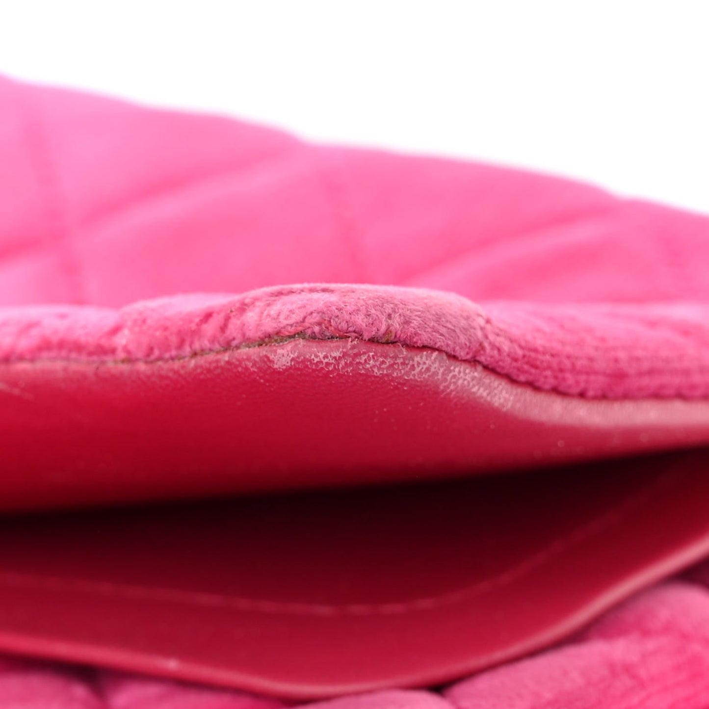 Velvet Quilted Medium Double Flap Pink