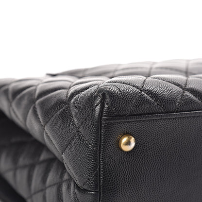 Chanel Caviar Lizard Quilted Medium Coco Handle Flap Black 8 of 11