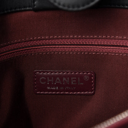 Chanel Calfskin Chevron Quilted Boy Shopping Tote Black 9 of 11