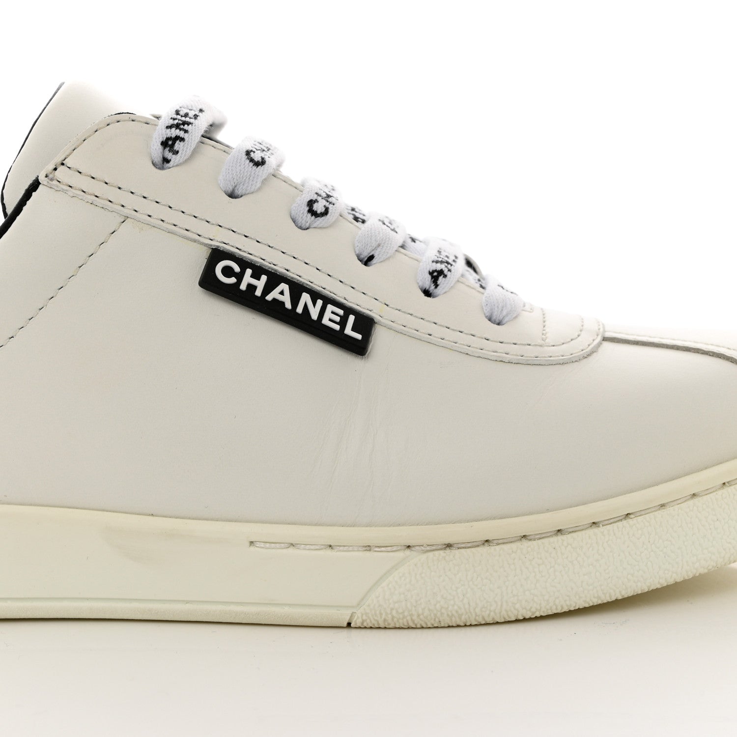 Chanel Calfskin CC Womens Sneakers 37 White 10 of 12