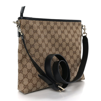 Gucci GG Monogram Web Flat Messenger Bag Black 3 of 9