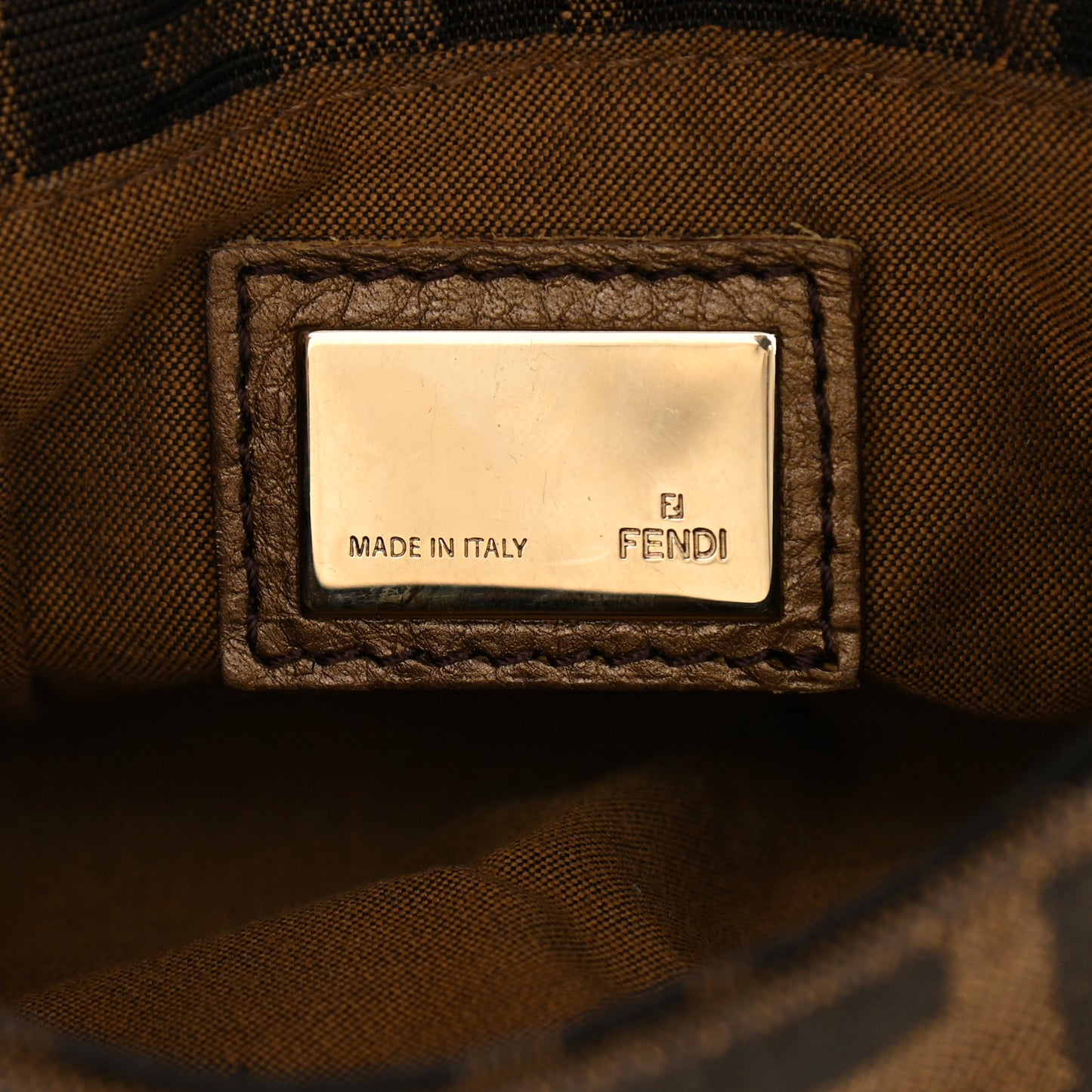 Zucca Laminated Vachetta Mini Chef Shoulder Bag Tobacco Bronzo