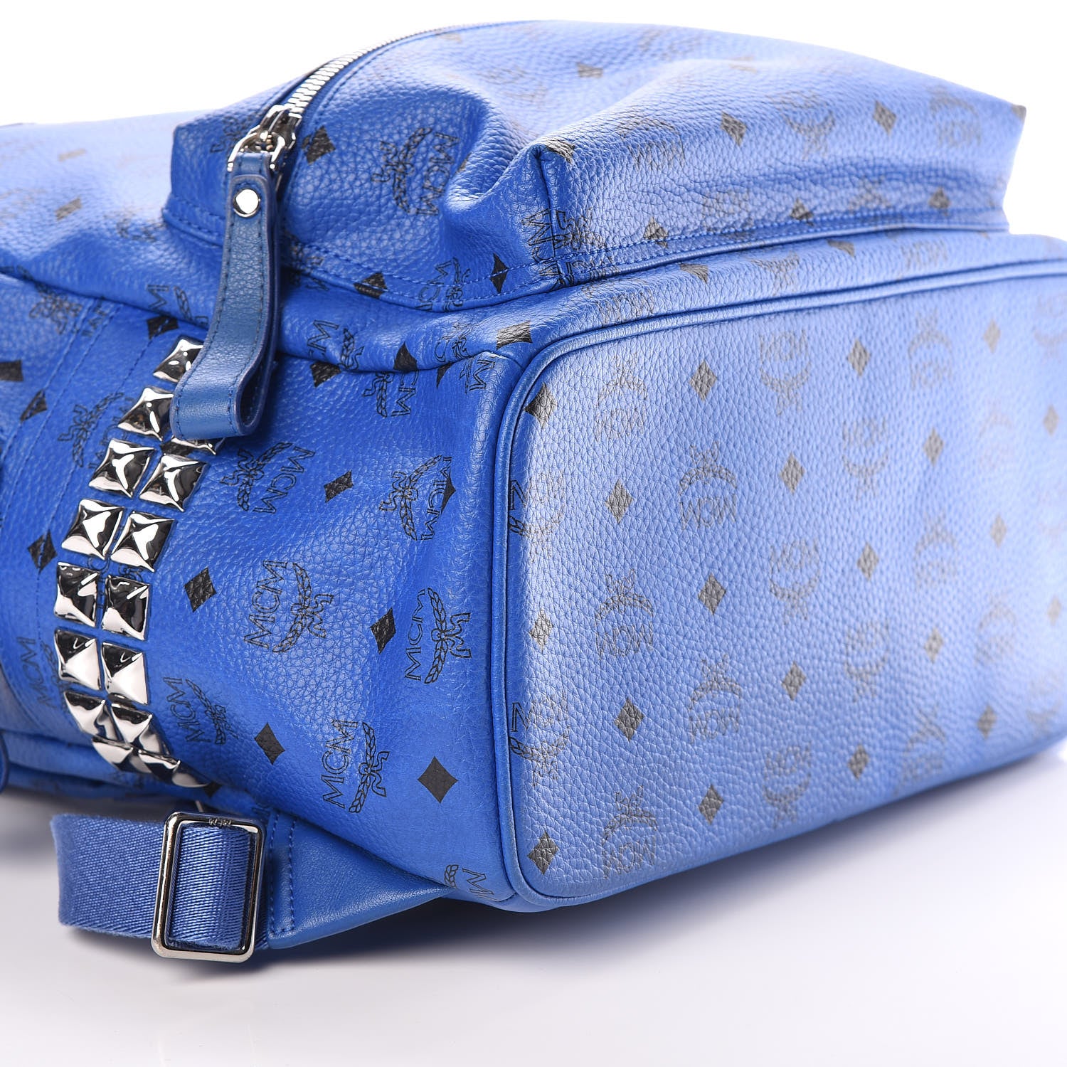MCM Visetos Medium Side Stud Stark Backpack Blue 7 of 8
