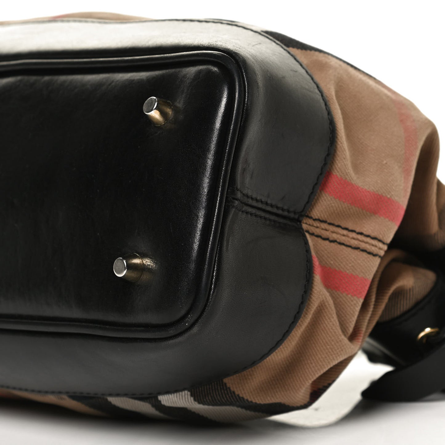 House Check Bridle Calfskin Hepburn Satchel Black