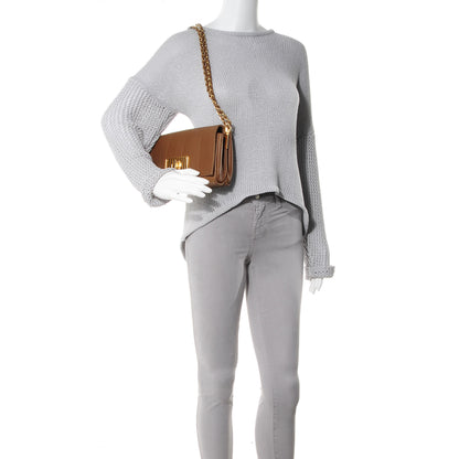Fendi Calfskin Paris Pequin Small Shoulder Bag Beige 2 of 10