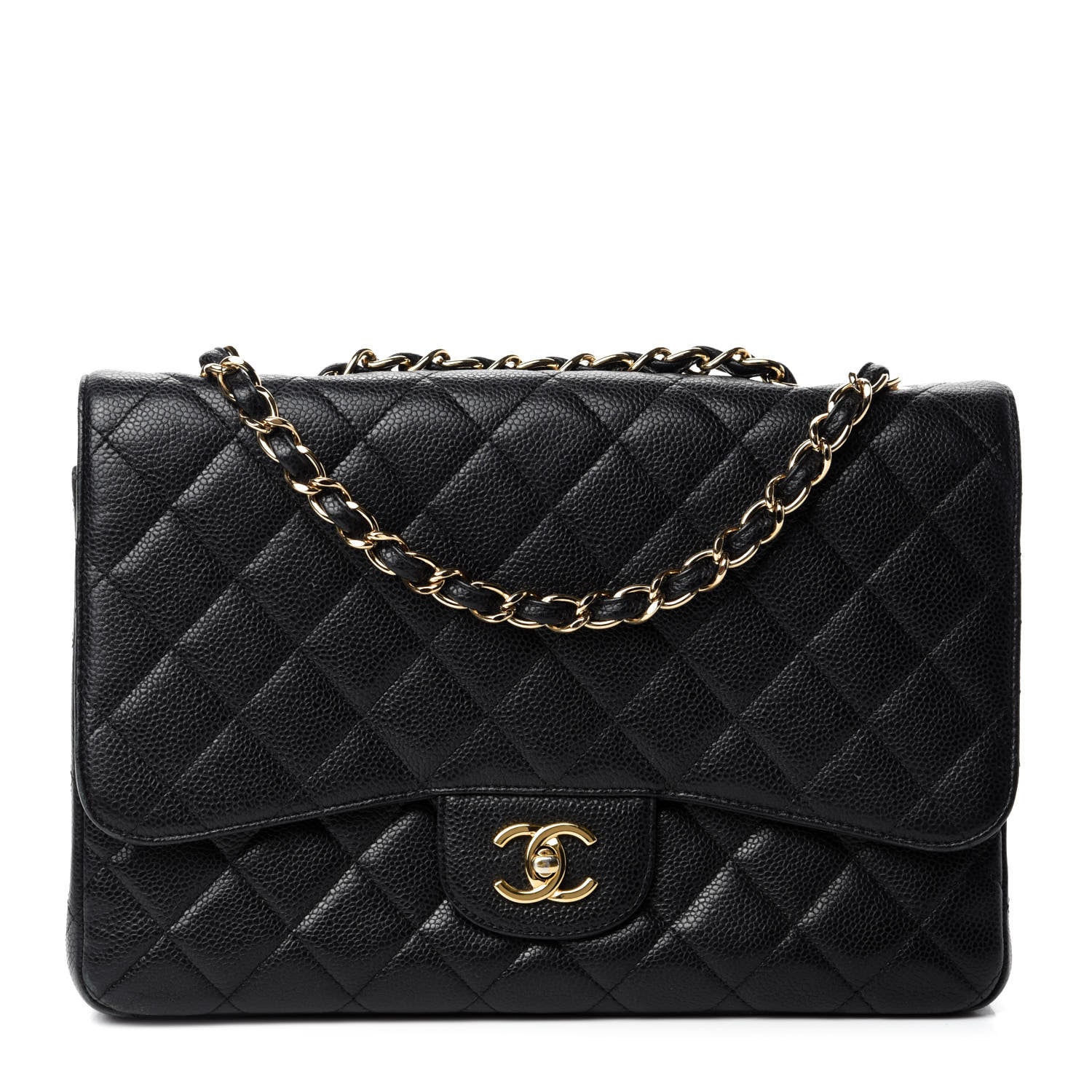 Chanel Caviar Quilted Jumbo Single Flap Black 1 of 11