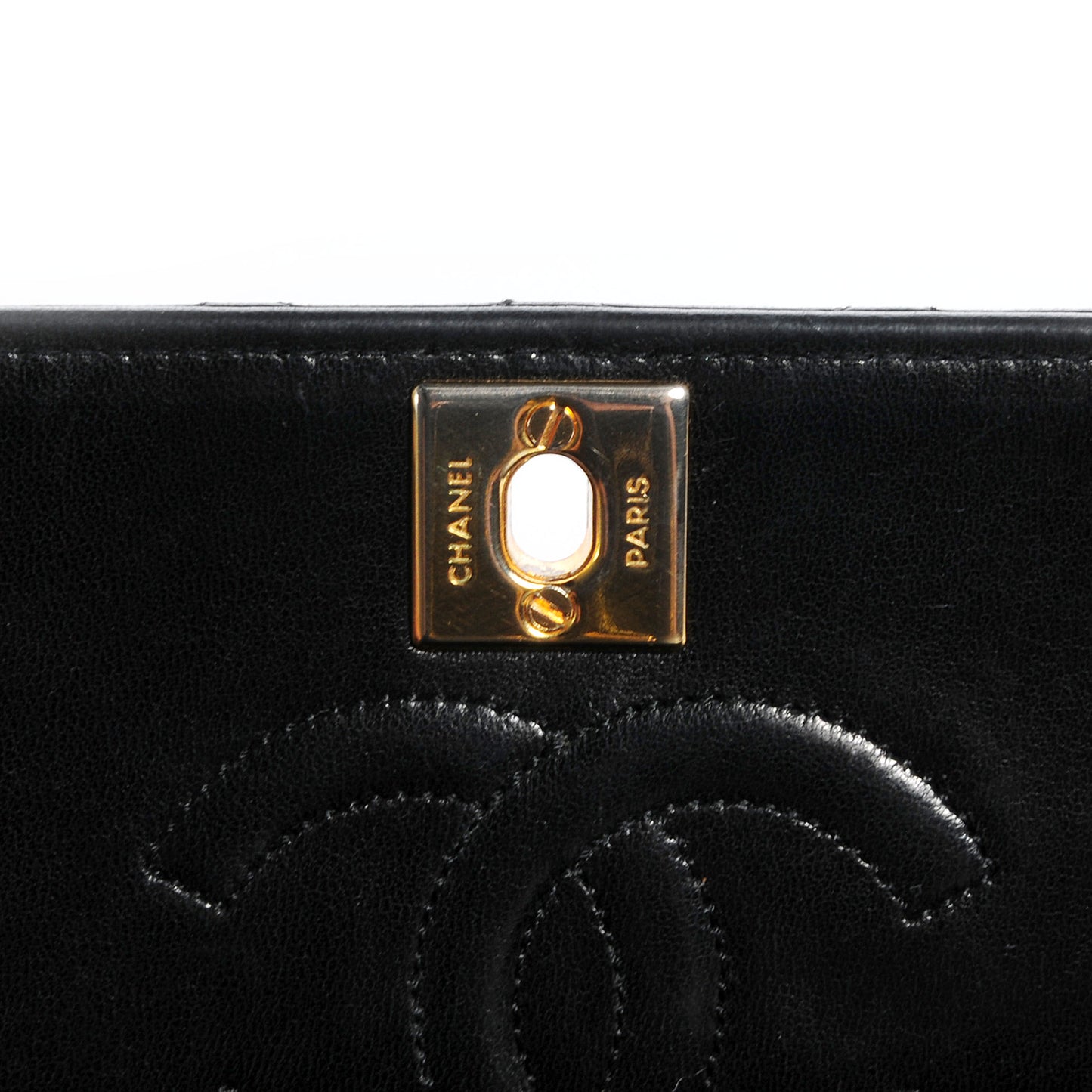Lambskin Quilted Shoulder Flap Bag Black