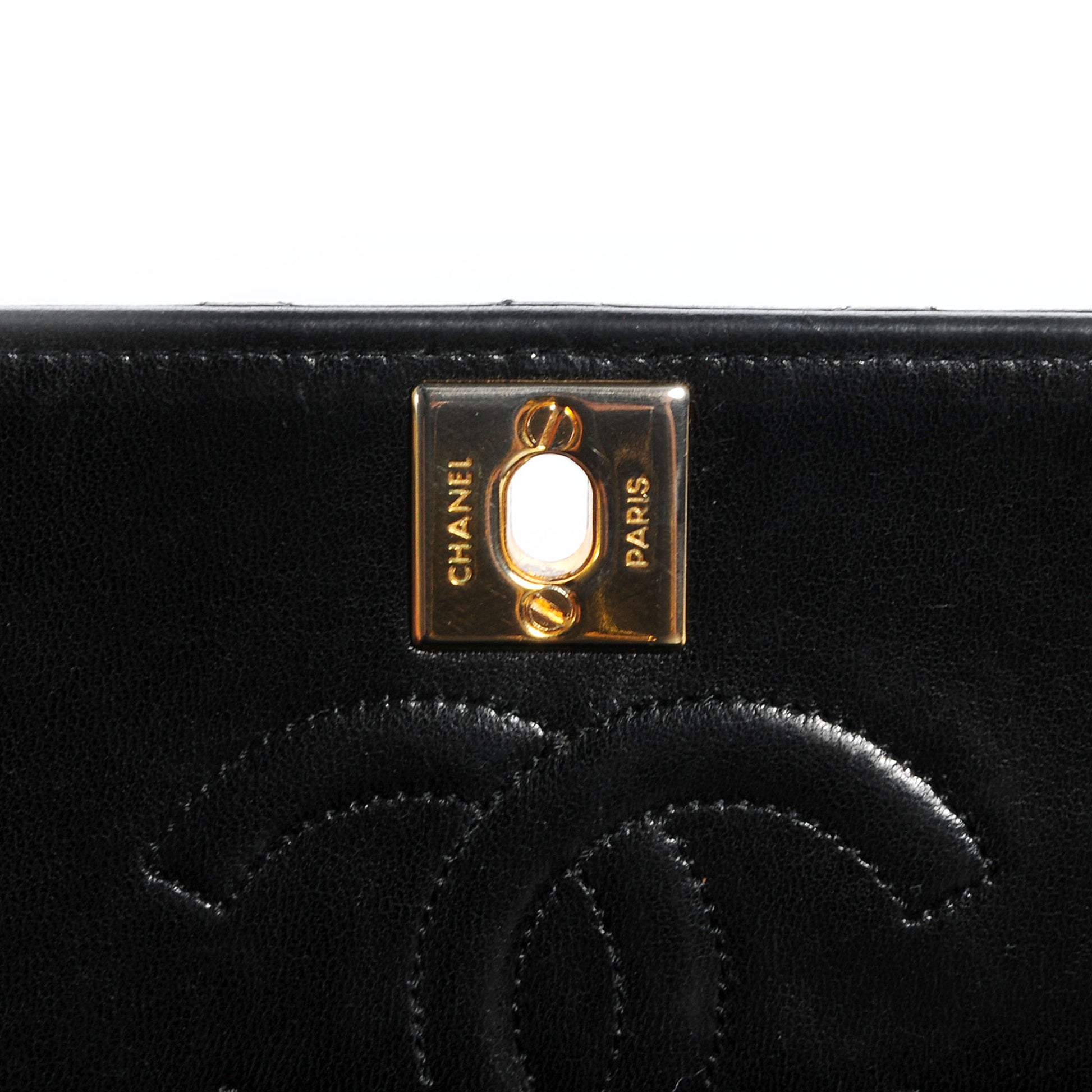 Chanel Lambskin Quilted Shoulder Flap Bag Black 6 of 10