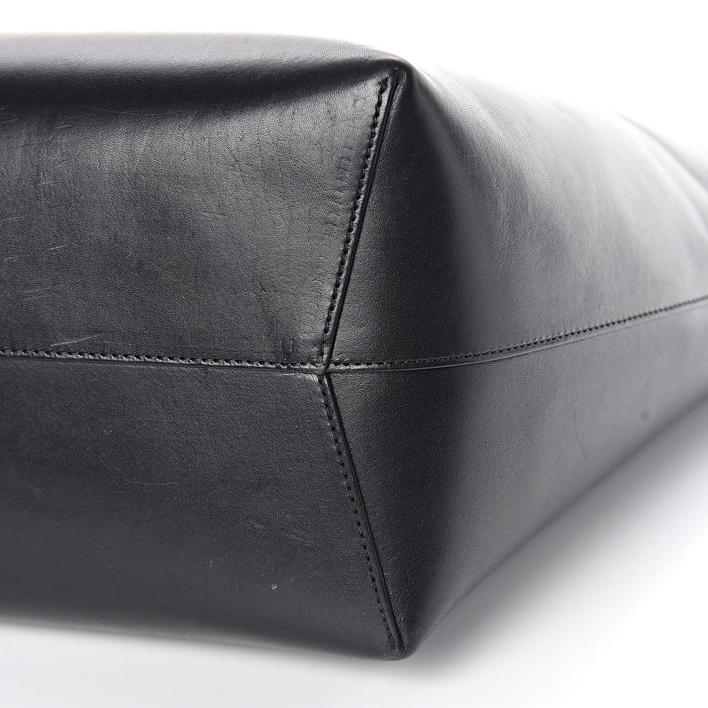 Calfskin Large Shopping Tote Black Flamma
