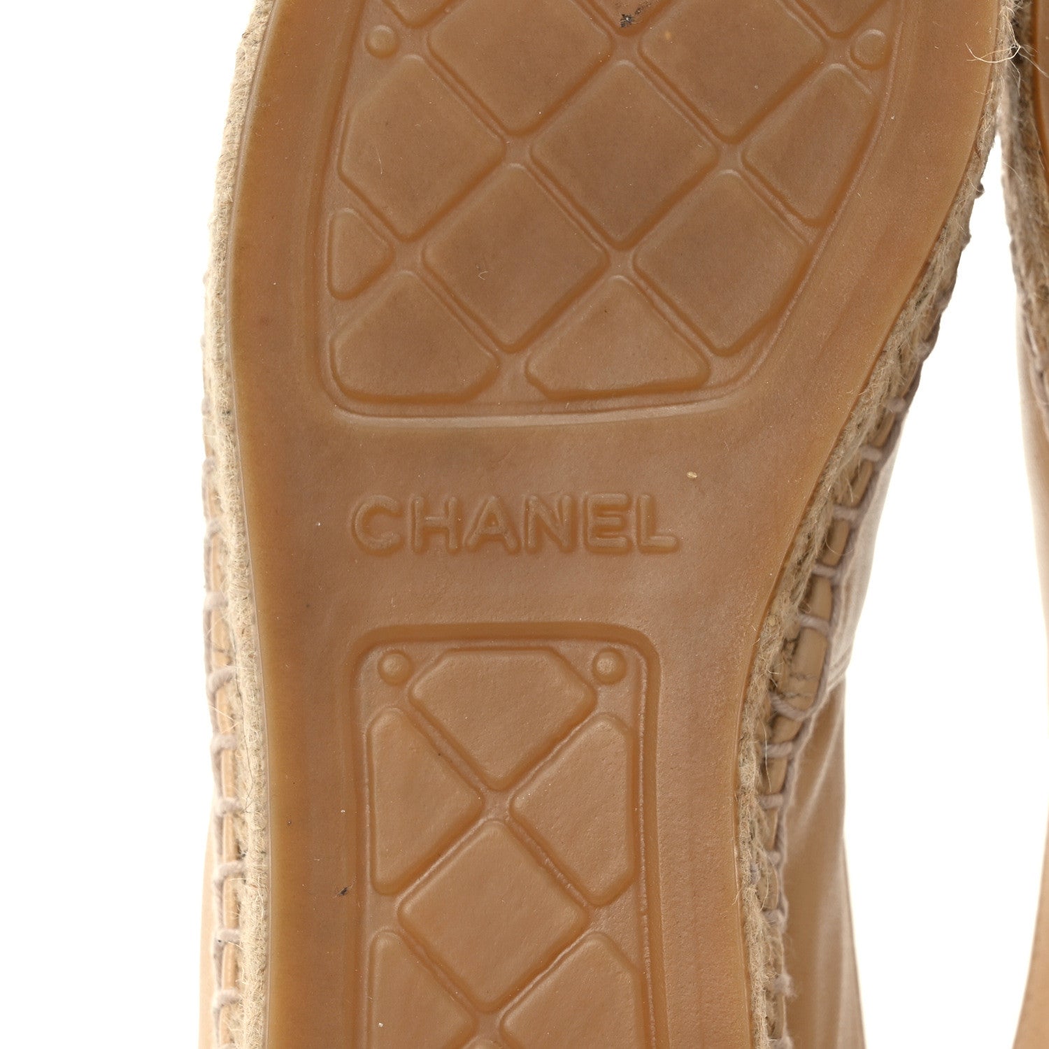 Chanel Lambskin CC Espadrilles 38 Beige Black 6 of 9