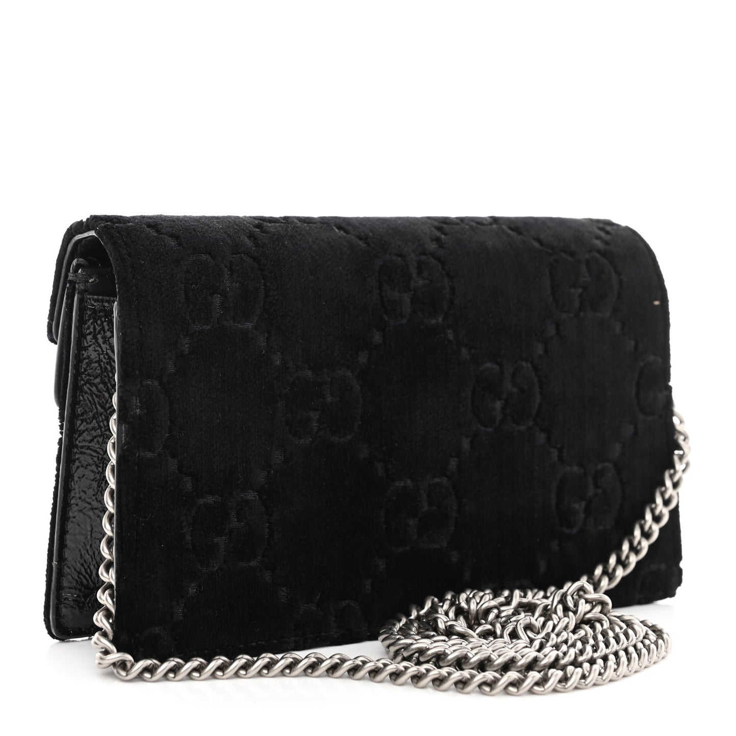 Velvet GG Monogram Super Mini Dionysus Shoulder Bag Black