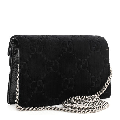 Gucci Velvet GG Monogram Super Mini Dionysus Shoulder Bag Black 3 of 10