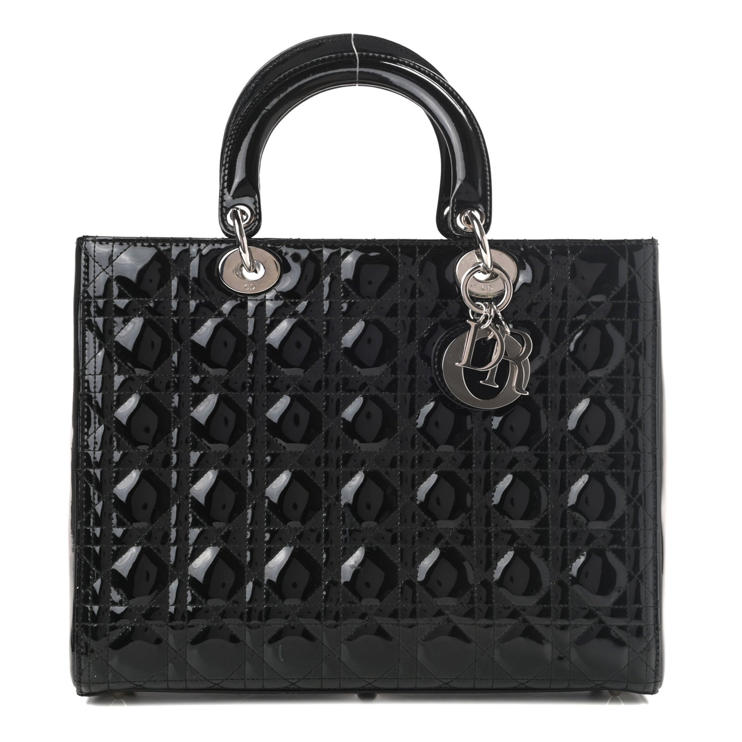 Patent Cannage Large Lady Dior Black