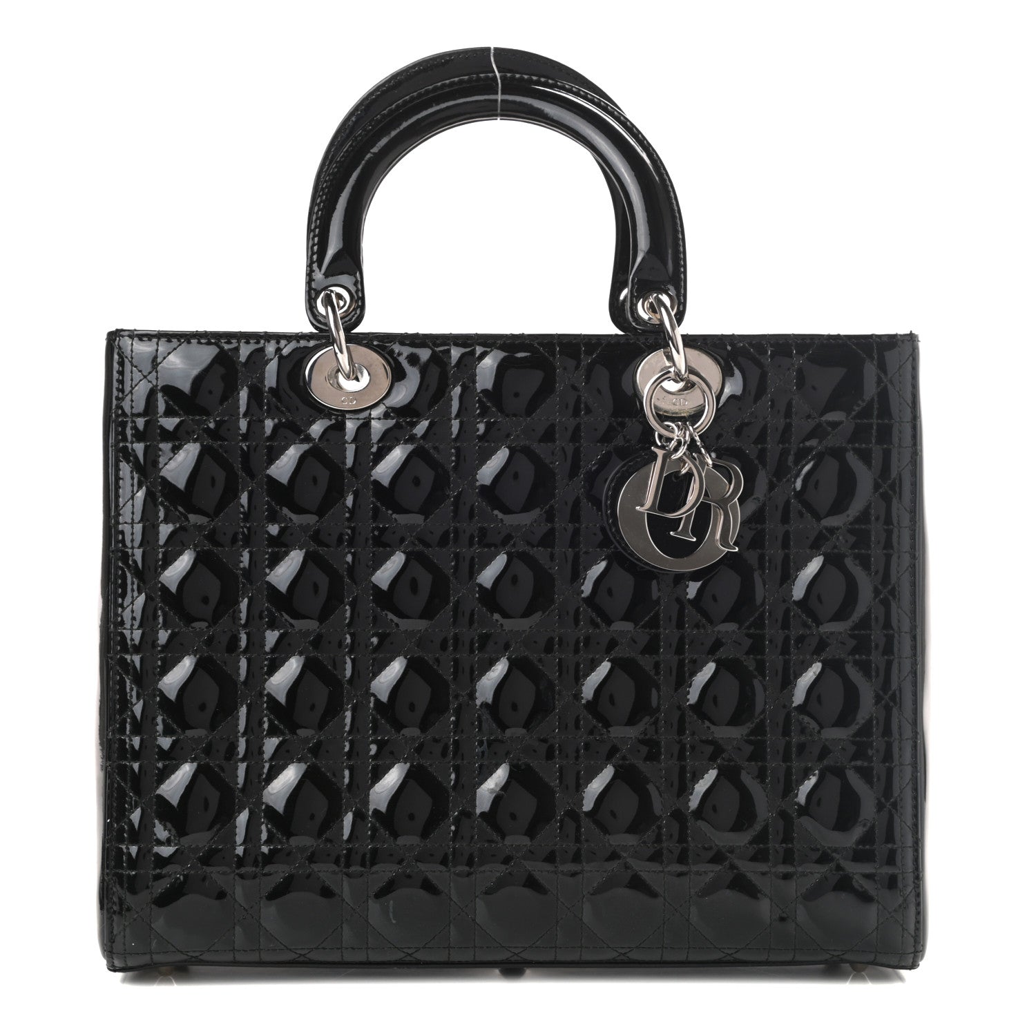 Christian Dior Patent Cannage Large Lady Dior Black 1 of 9