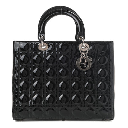 Christian Dior Patent Cannage Large Lady Dior Black 1 of 9
