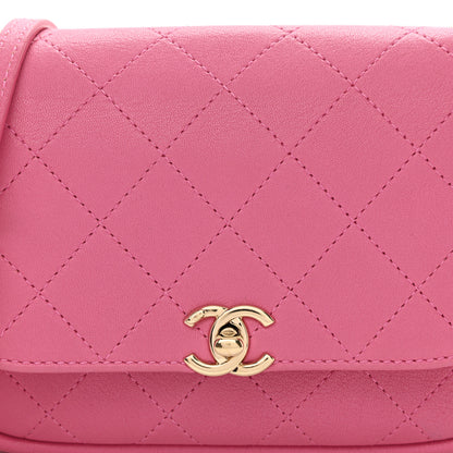 Chanel Goatskin Stitched Casual Trip Single Flap Pink 8 of 8