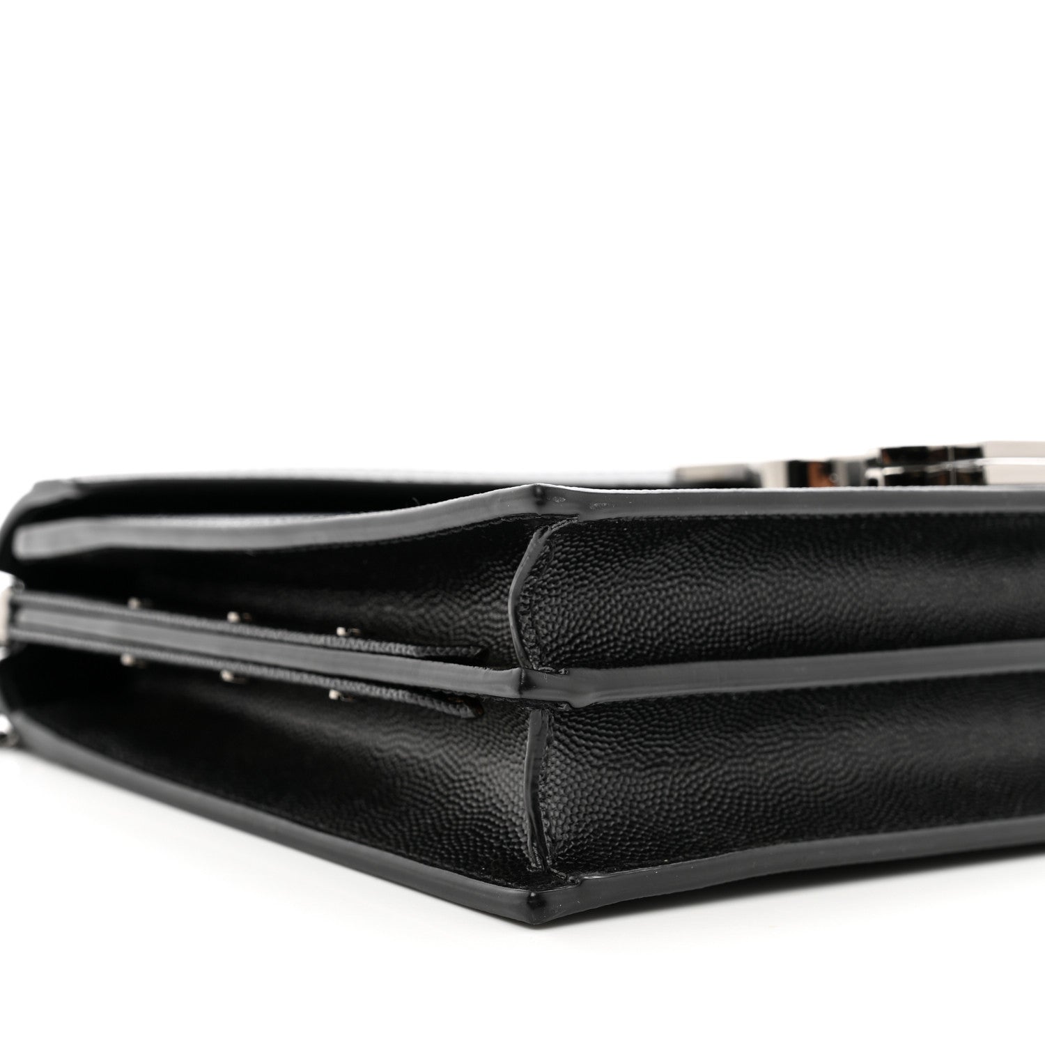 Saint Laurent Grain De Poudre Monogram Cassandra Clasp Bag Black Rouge Legion 9 of 10