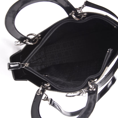 Christian Dior Patent Canvas Large Lady Dior Black 5 of 18