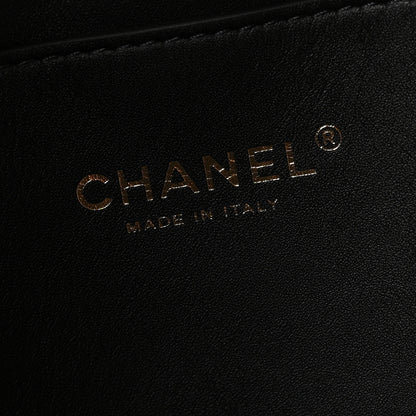 Chanel Raffia Effect Calfskin Coco Beach Shopping Tote Black 5 of 9