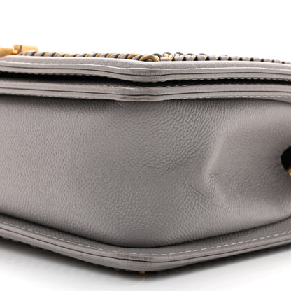 Chanel Caviar Quilted Chain Around Medium Boy Flap Grey 10 of 15