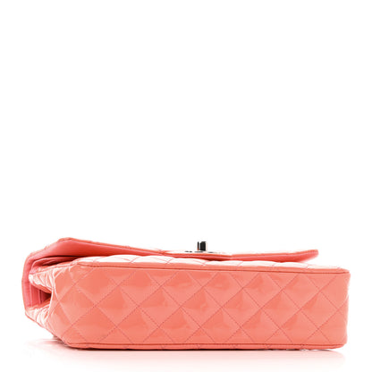 Chanel Patent Quilted Medium Double Flap Coral 4 of 14