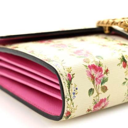 Gucci Calfskin Floral Print Mini Dionysus Chain Wallet Ivory Pink 9 of 10