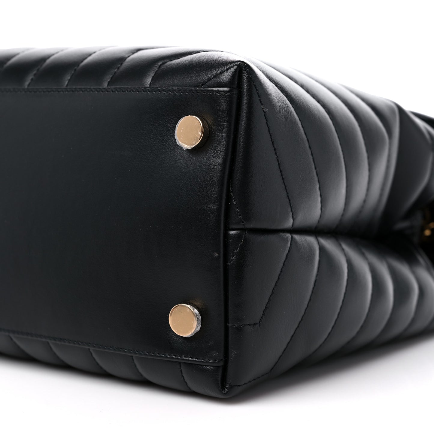 Calfskin Y Quilted Monogram Large Loulou Chain Satchel Black