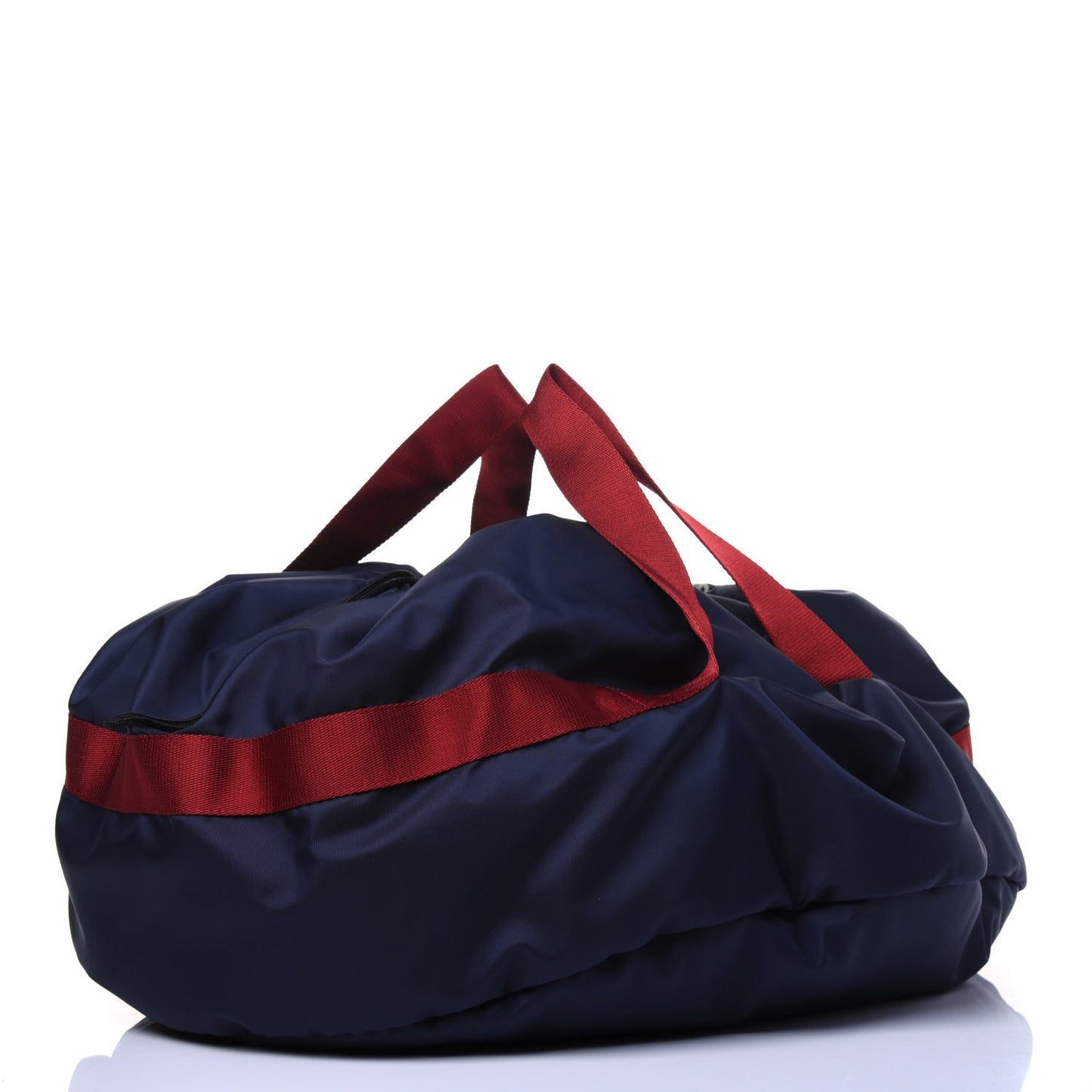 Textured Sport Nylon Logo Embroidered M Wheel Gym Bag Bleu Navy Rouge