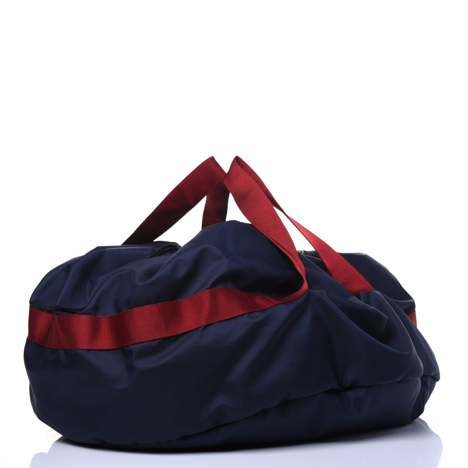 Balenciaga Textured Sport Nylon Logo Embroidered M Wheel Gym Bag Bleu Navy Rouge 3 of 10