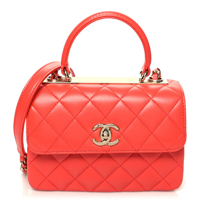 Chanel Lambskin Quilted Mini Trendy CC Dual Handle Flap Bag Red 1 of 10