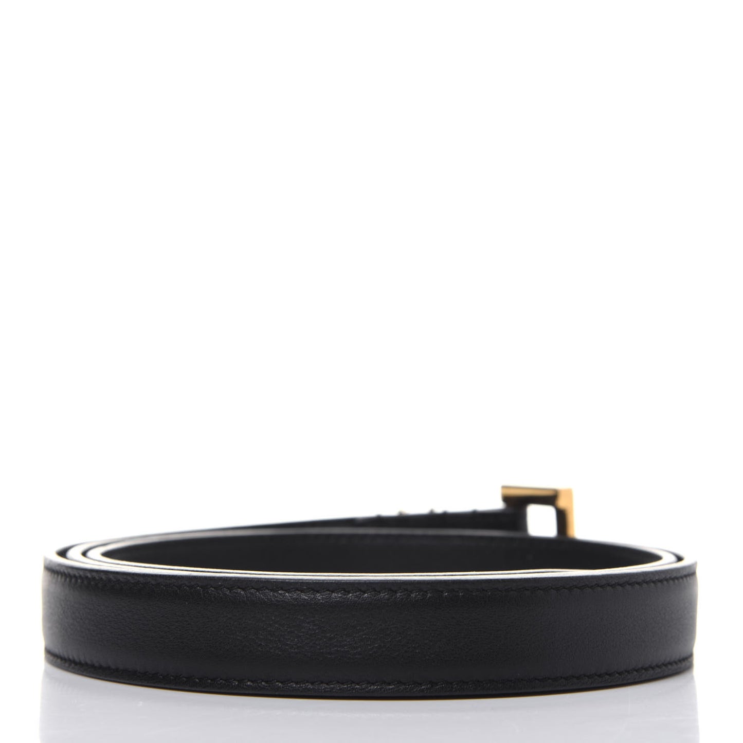 Smooth Calfskin Monogram Square Buckle Belt 95 38 Black
