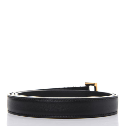 Saint Laurent Smooth Calfskin Monogram Square Buckle Belt 95 38 Black 2 of 8