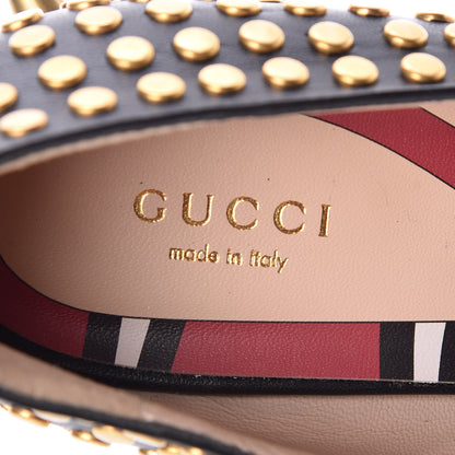 Gucci Malaga Kid Studded Polly Fringe 55mm Loafer Pumps 37.5 Black 7 of 8