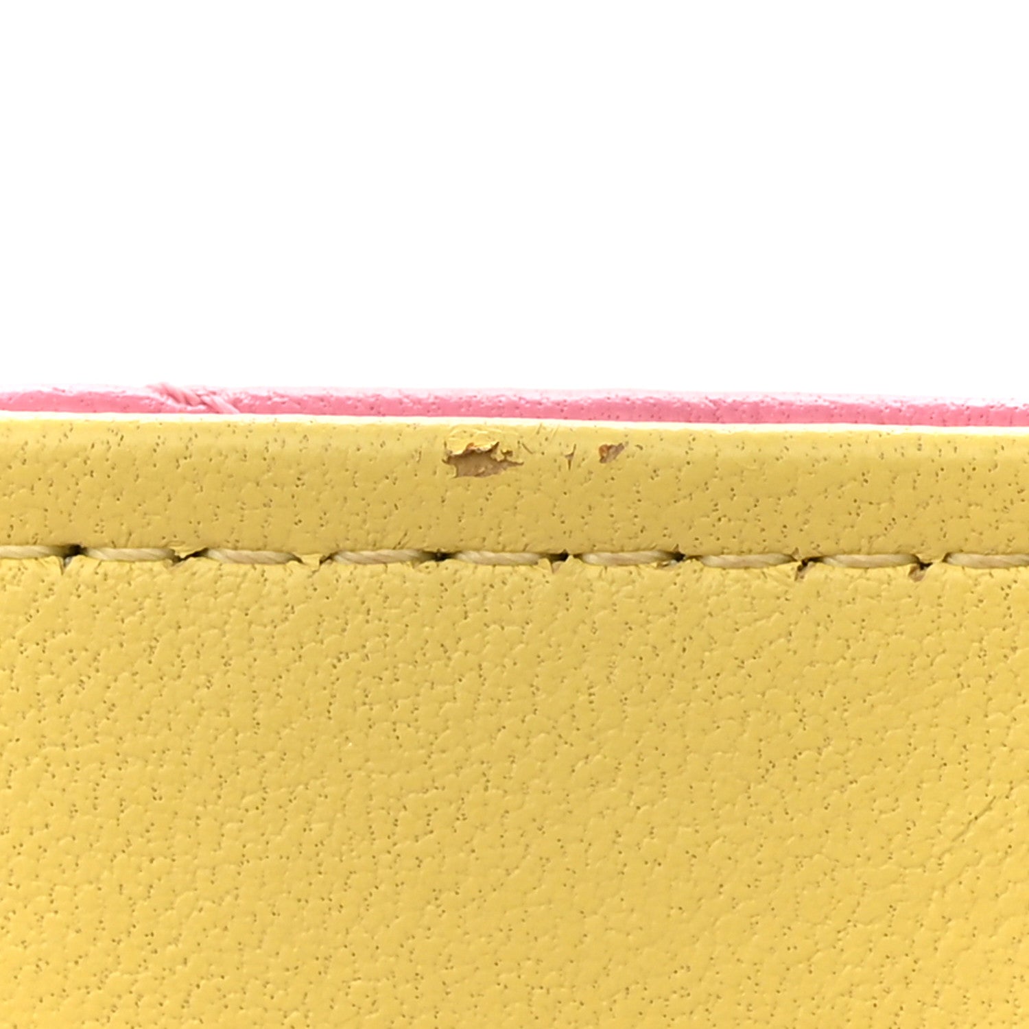 Chanel Lambskin Quilted Wallet On Chain WOC Pink Yellow 15 of 15