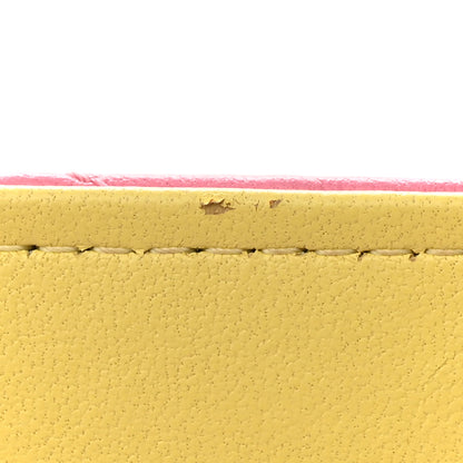 Chanel Lambskin Quilted Wallet On Chain WOC Pink Yellow 15 of 15