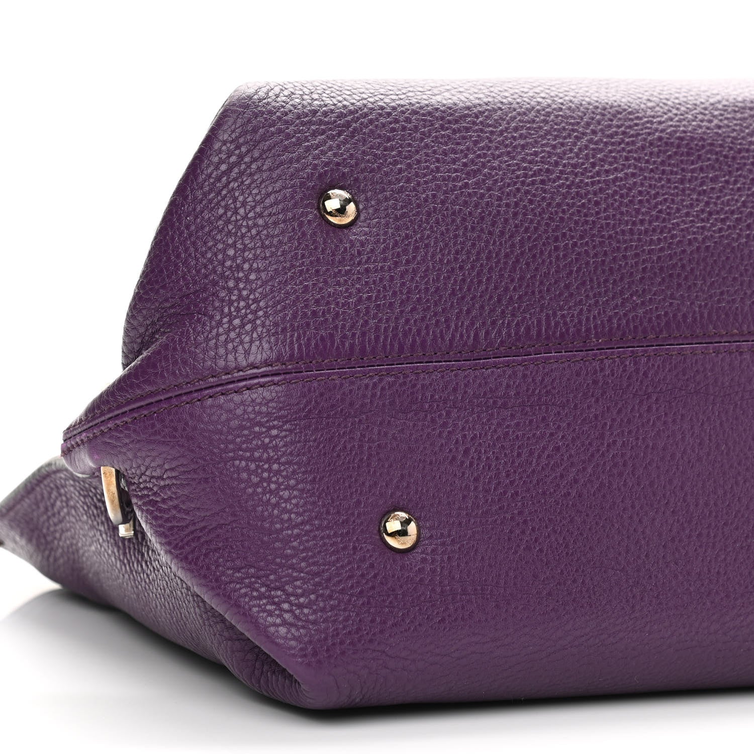 Salvatore Ferragamo Calfskin Large Sofia Satchel Purple 9 of 10
