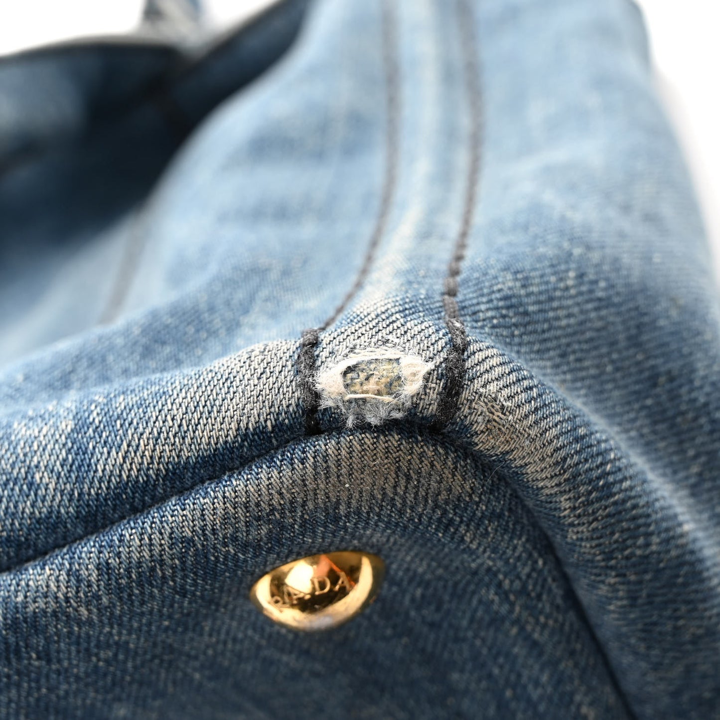 Denim Small Logo Tote Bleu