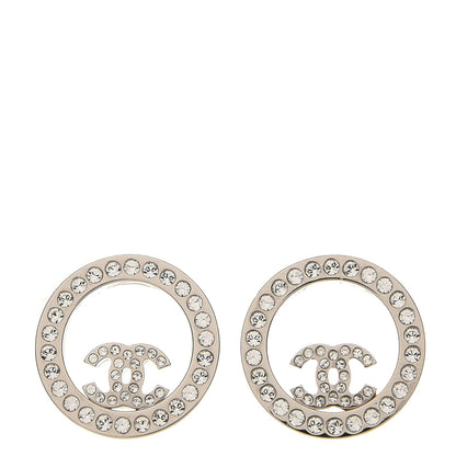 Chanel Crystal CC Earrings Silver 1 of 4
