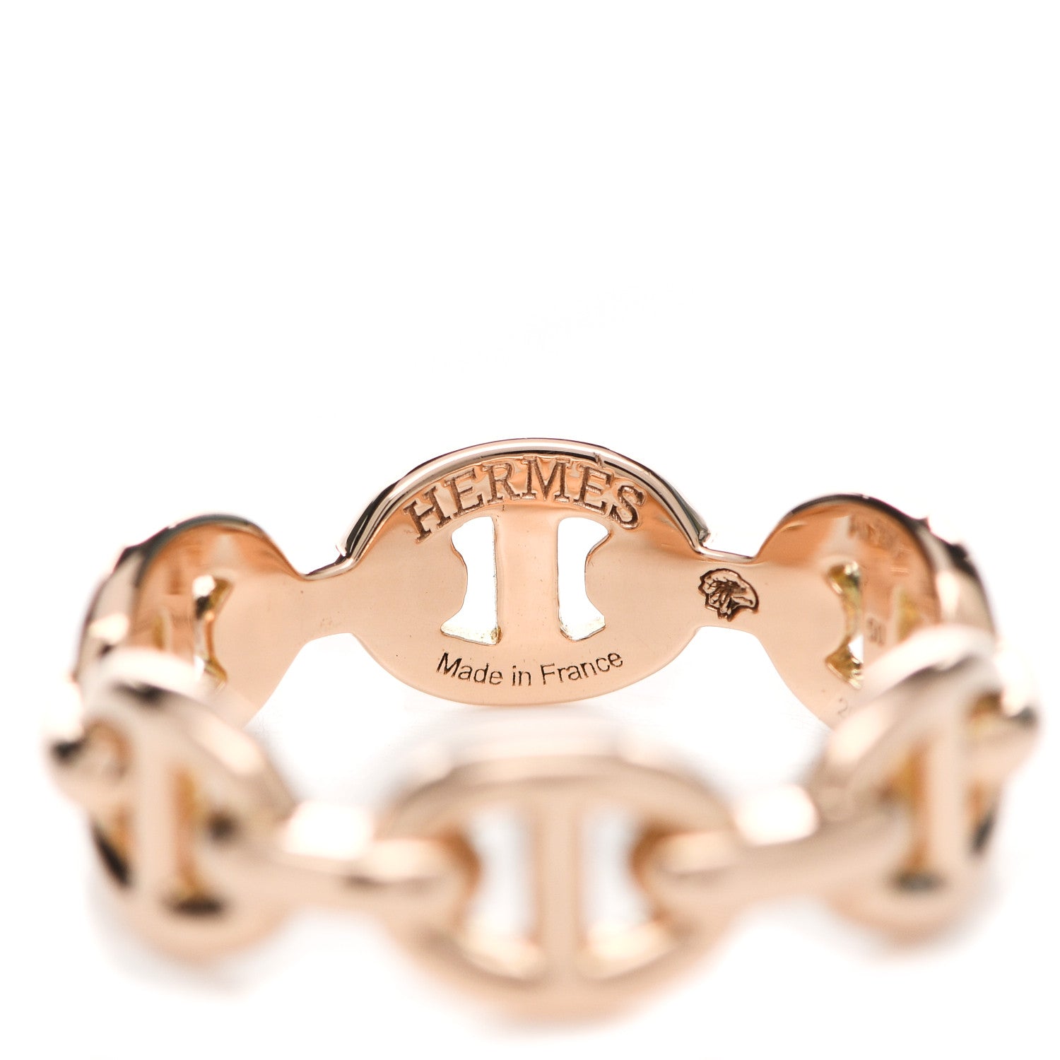 Hermes 18K Rose Gold PM Chaine D'Ancre Enchainee Ring 50 5.25 4 of 5
