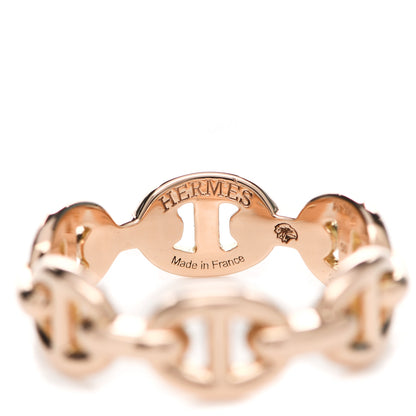 Hermes 18K Rose Gold PM Chaine D'Ancre Enchainee Ring 50 5.25 4 of 5