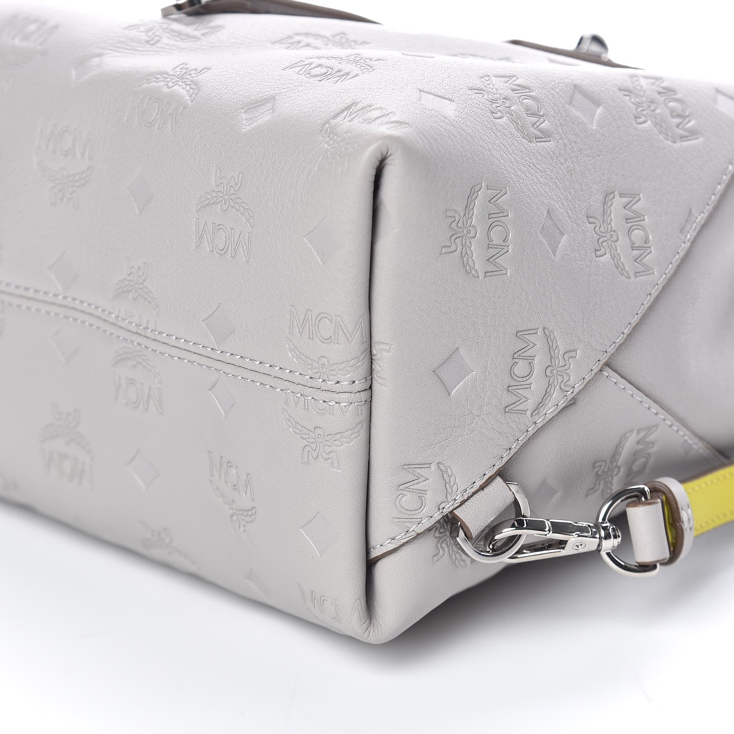 MCM Calfskin Ottomar Monogram Essential Backpack Dove 6 of 9