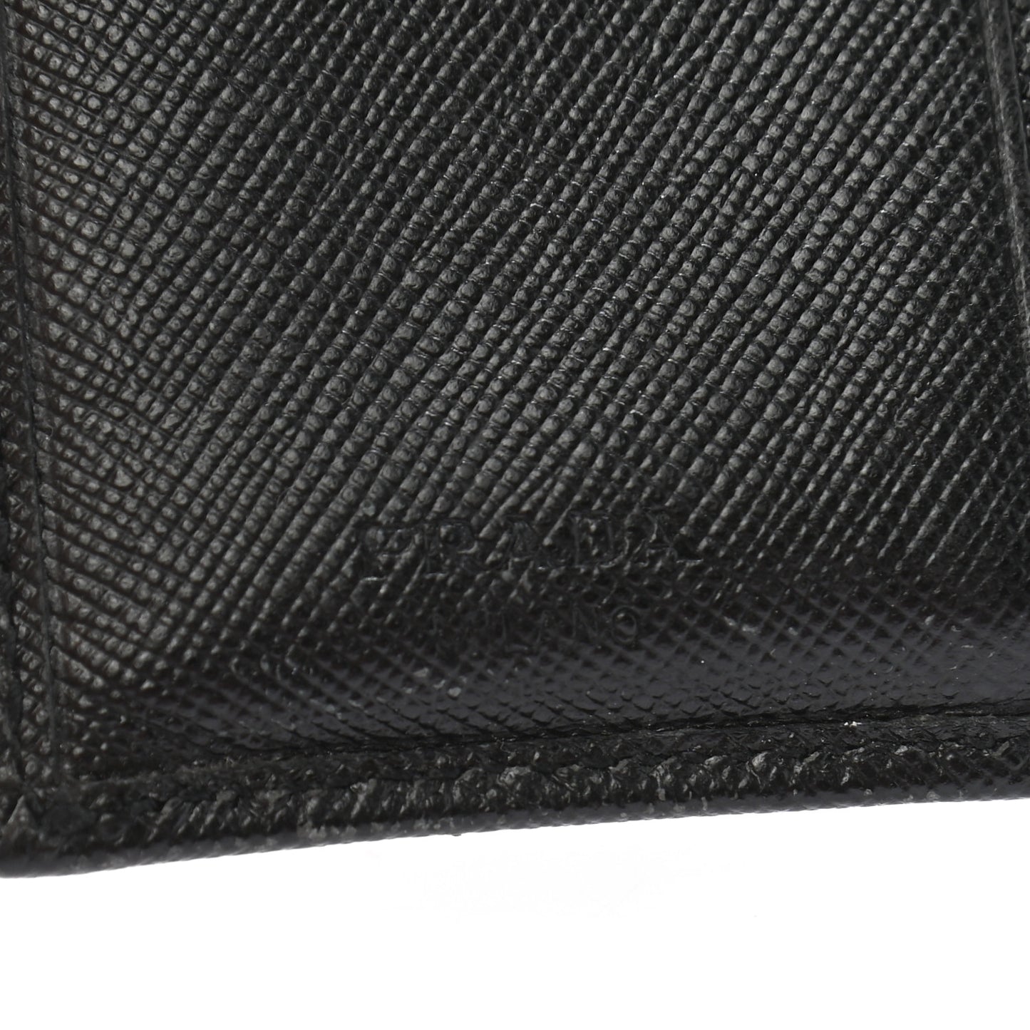 Saffiano Metal French Flap Compact Wallet Black