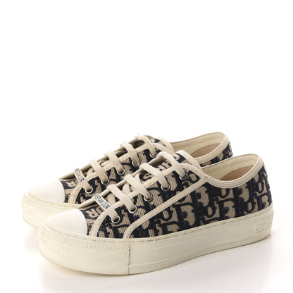 Christian Dior Canvas Oblique Walk'N'Dior Low Top Sneakers 35.5 Deep Blue 3 of 11