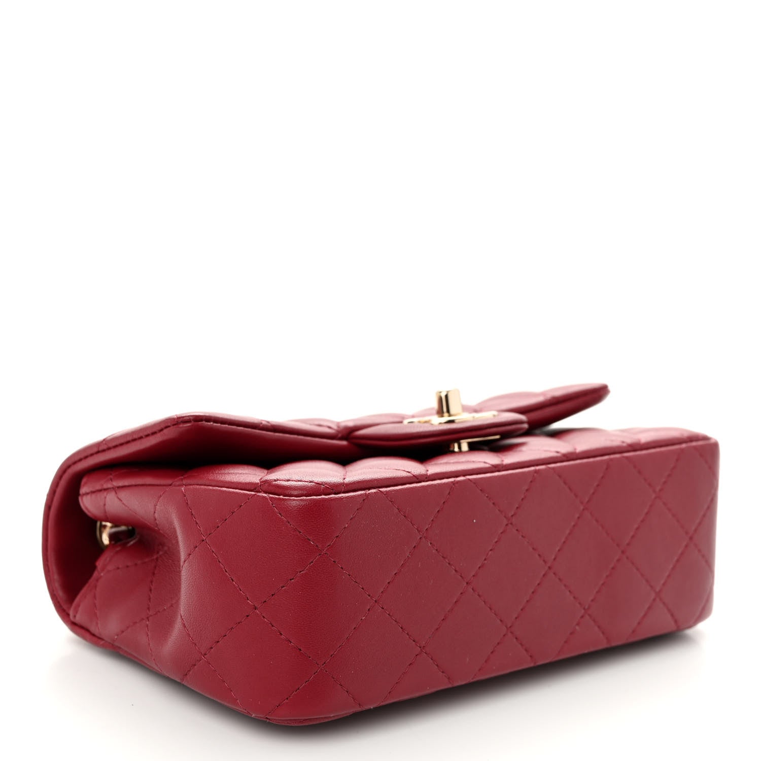 Chanel Lambskin Quilted Mini Rectangular Flap Burgundy 4 of 10