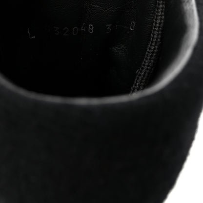 Chanel Tweed Lace Up Short Boots 37 Black 18 of 20