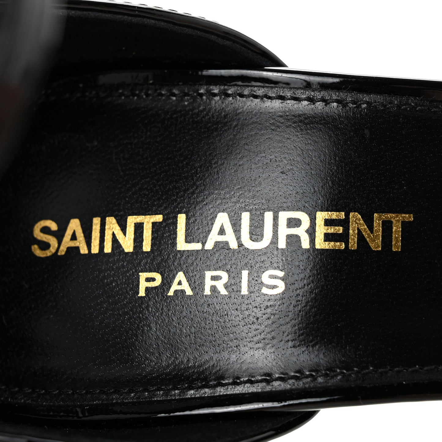 Patent Calfskin Opyum 110 Sandals 38 Black Gold