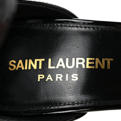 Saint Laurent Patent Calfskin Opyum 110 Sandals 38 Black Gold 8 of 11