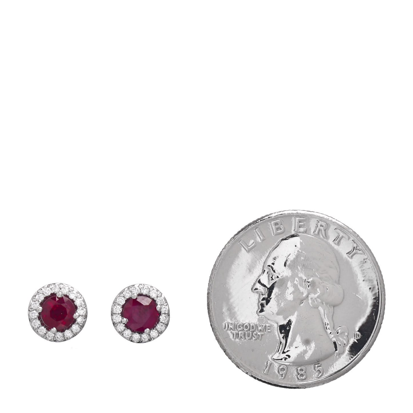 Platinum Diamond Ruby Soleste Earrings