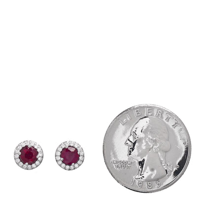 Tiffany Platinum Diamond Ruby Soleste Earrings 2 of 5